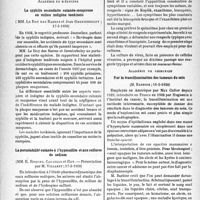 2169 - Page 2032 - Partie scientifique. L’actualité scientifique. Les Sociétés Savantes. Paris. Académie de médecine. La syphilis secondaire cutanéo-muqueuse en milieu indigène tonkinois, (17-5-1938) / La perméabilité cutanée à l’hyposulfite et aux sulfures de sodium, (17-5-1938) / Culture « in vitro » du virus de la rougeole, (31-5-1938) / Académie de chirurgie. Sur la transillumination des tumeurs du sein, (16-3-1938)