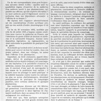 2174 - Page 2037 - Partie professionnelle, Hygiène, Assistance, Mutualité, Intérêts corporatifs, Variétés. Exercice de la médecine dans une pharmacie époux médecin et pharmacien [Dr Paul Boudin]