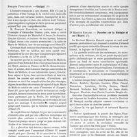 2178 - Page 2041 - Partie professionnelle, Hygiène, Assistance, Mutualité, Intérêts corporatifs, Variétés. Revue bibliographique. Galigai, par françaisois Poncetton / Pensées sur la Biologie et sur l’Esprit, par Dr Maurice Renard