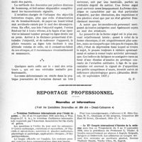 2181 - Page 2044 - Partie professionnelle, Hygiène, Assistance, Mutualité, Intérêts corporatifs, Variétés. Les problèmes médicaux soulevés par la technique aéronautique moderne. Histoire de la Tour-du-Pin, par le Docteur André, (Grenoble, édit. de la Revue « Les Alpes », 1938) [J. Noir] / Reportage professionnel. Nouvelles et Informations. Troisième Conférence internationale pour l’étude du goitre / Le XIe Congrès international d’histoire de la médecine aura lieu en Yougoslavie du 3 au 11 septembre 1938