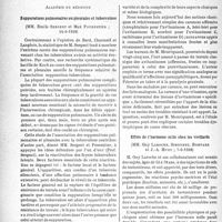 2213 - Page 2076 - Partie scientifique. L’actualité scientifique. Les Sociétés Savantes. Paris. Académie de médecine. Suppurations pulmonaires ou pleurales et tuberculose, (14-0-1938) / Les paravitaminoses, (14-6-1938) / Effets de l’hormone mâle chez les vieillards, (7-6-1938)