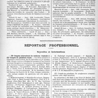 2221 - Page 2084 - Partie professionnelle, Hygiène, Assistance, Mutualité, Intérêts corporatifs, Variétés. Faculté de médecine de Paris. Enseignement et actes de la Faculté / Reportage professionnel. Nouvelles et Informations. IIIe Congrès international de médecine tropicale et IIIe Congrès du paludisme réunis