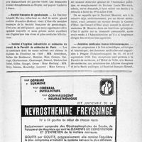 2236 - Page VII-2099 - Dernières nouvelles. Faculté de médecine de Paris / Société français de gynécologie / Institut d’hygiène industrielle et médecine du travail de la Faculté de médecine de Paris / Le nouveau directeur de l’Assistance publique de Paris / Journées médicales franco-tchécoslovaques