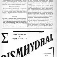 2262 - Page XXXIII-2125 - A travers l’officiel. Affectation de médecin directeur de sanatorium / Médaille des épidémies / Avis relatif à l’extension de la convention collective, de travail, concernant les collaborateurs des laboratoires fabriquant des produits pharmaceutiques dans les départements de Seine et Seine-et-Oise (application des articles 31 va et suivants du livre 1er du Code du travail)
