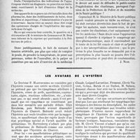 2283 - Page 2146 - Propos du jour. La phobie de l’hypertension et la sphygmotensiométromanie singulière compréhension de la protection de la santé publique [J. Noir] / Les avatars de l'hystérie
