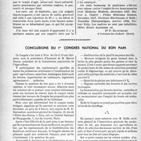 2299 - Page 2162 - Partie professionnelle, Hygiène, Assistance, Mutualité, Intérêts corporatifs, Variétés. L’actualité professionnelle. Variétés. A propos des maladies épidémiques [Dr P. Blanchard] / Conclusions du 1er congrès national du bon pain