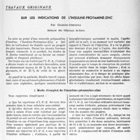 2324 - Page 2187 - Partie scientifique. Travaux originaux. Sur les indications de l’insuline-protamine-zinc, par Gilbert-Dreyfus