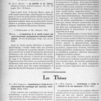 2337 - Page 2200 - Partie scientifique. L’actualité scientifique. Les Livres. La phlébite et les varices, par Dr E. -A. Maury, Gaston Doin et Cie, éditeurs, Paris (VIe) / L’exploration de la moelle osseuse par ponction sternale, myélogrammes normal et pathologique, par Revol, J. -B. Baillière et fils, éditeurs, 1938 / Les Thèses. Contribution à l’étude de l’assainissement des coquillages par épuration industrielle, Dr J. Damour (Thèse 1938) / Contribution à l’étude de l’obésité et de son traitement, par Dr L. Corson (Thèse 1938)