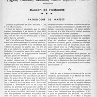 2338 - Page 2201 - Partie professionnelle, Hygiène, Assistance, Mutualité, Intérêts corporatifs, Variétés. Bulletin de l’Actualité. Pathologie de masses