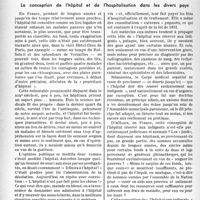 2343 - Page 2206 - Partie professionnelle, Hygiène, Assistance, Mutualité, Intérêts corporatifs, Variétés. La médecine professionnelle et sociale à l’étranger, par le Docteur Fernand Decourt. La conception de l'hôpital et de l’Hôspitalisation dans les divers pays