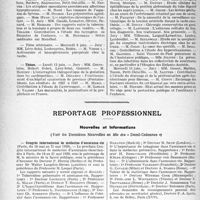 2349 - Page 2212 - Partie professionnelle, Hygiène, Assistance, Mutualité, Intérêts corporatifs, Variétés. Faculté de médecine de Paris. Enseignement et actes de la Faculté / Reportage professionnel. Nouvelles et Informations. Congrès international de médecine d’assurance-vie