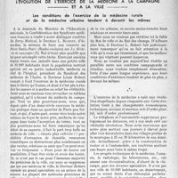 2370 - Page 2233 - Propos du jour. L’évolution de l’exercice de la médecine à la campagne et à la ville. Les conditions de l’exercice de la médecine rurale et de la médecine urbaine tendent à devenir les mêmes [J. Noir]