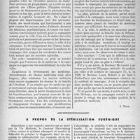 2371 - Page 2234 - Propos du jour. L’évolution de l’exercice de la médecine à la campagne et à la ville. Les conditions de l’exercice de la médecine rurale et de la médecine urbaine tendent à devenir les mêmes [J. Noir] / A propos de la stérilisation eugénique