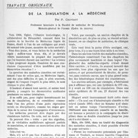 2372 - Page 2235 - Partie scientifique. Travaux originaux. De la simulation à la médecine, par P. Chavigny