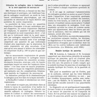 2434 - Page 2297 - Partie scientifique. L’actualité scientifique. La Presse. Utilisation du carbogène dans le traitement de la mort apparente de nouveau-né [(La Médecine, avril 1938)] / Maladie kystique du pancréas [(Le Progrès Médical, 7 mai 1938)]