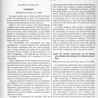 2435 - Page 2298 - Partie scientifique. L’actualité scientifique. Les Sociétés Savantes. Paris. Académie de médecine. L’aminémie, (5-7-1938) / Action des extraits endocriniens sur les produits intermédiaires plasmatiques du métabolisme glucidique, (5-7-1938)