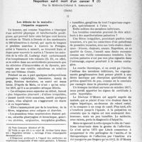 2446 - Page 2309 - Partie professionnelle, Hygiène, Assistance, Mutualité, Intérêts corporatifs, Variétés. Variétés. L’énigme pathologique de Sainte-Hélène. Napoléon est-il mort d'un cancer ?, par le Médecin-Colonel S. Abbatucci, (Suite)