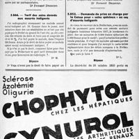 2464 - Page LIX-2327 - Correspondance. Application des tarifs d’honoraires. Assurances sociales. Abus de certaines Caisses / Tarif des soins donnés aux assurés indigents / Demande de prise en charge par la Caisse pour « soin spéciaux » en cas d'assurés indigents
