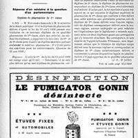 2477 - Page 2340-XII - A travers l’officiel. Service de santé / Réponse d’un ministre à la question d’an parlementaire. Diplôme de pharmacien de 1re classe