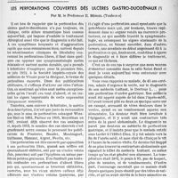 2480 - Page 2343 - Partie scientifique. Travaux originaux. Les perforations couvertes des ulcères gastro-duodénàux, par M. le Professeur E. Mériel