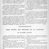 2489 - Page 2352 - Partie scientifique. Travaux originaux. La sclatique par arthrite apophysaire lombo-sacrée, Docteur Henri Forestier / Pour traiter une fracture de la clavicule. Un procédé original [Dr Béra]