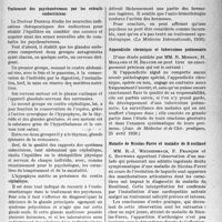 2490 - Page 2353 - Partie scientifique. L’actualité scientifique. La Presse. Traitement des psychonévroses par les extraits endocriniens [(La Médecine Internationale, 1938)] / Appendicite chronique et tuberculose pulmonaire [(Jour, de Médecine et de Chir. pratiques, 25 avril 1938)] / Maladie de Nicolas-Favre et maladie de Bouillaud [(Bulletin Médical, 30 avril 1938)]