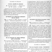 2491 - Page 2354 - Partie scientifique. L’actualité scientifique. Les Sociétés Savantes. Paris. Académie de médecine. L’aricine, alcaloïde du quinquina, (5-7-1938) / La fréquence de la tuberculose pulmonaire chez les mineurs, (5-7-1938) / Sur la reviviscence du vibrion cholérique après sa dessication, (5-7-1938) / Vaccination anti-pesteuse par germes vivants (virus-vaccin E. V), (5-7-1938) / Académie de chirurgie. Deux cas de glossite centrale : Bochdalécites ?, (6-4-1938)