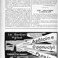 2509 - Page 2372-XLIV - Correspondance. Application des tarifs d'honoraires. a) Assurances sociales. Remboursement de frais d’appareils / Soins à l'hôpital ou maison de santé