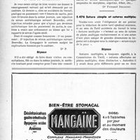 2511 - Page 2374-XLVI - Correspondance. Application des tarifs d'honoraires. a) Assurances sociales. Soins à l'hôpital ou maison de santé / b) Accidents du travail. Injection antitétanique et visite ou consultation / Suture simple et sutures multiples