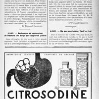 2526 - Page XIII-2389 - Correspondance. Application des tarifs d'honoraires. Accidents du Travail. Cumul de deux interventions de petite chirurgie / Réduction et contention de fracture de doigt par appareil plâtré / Ne pas confondre Tarif et Loi