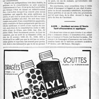 2564 - Page XLVII-2427 - Correspondance. Accidents. Rechute d’un accident du travail / Accident survenu à l’école Tarif d’honoraires à appliquer