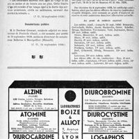 2580 - Page XI-2443 - A travers l’officiel. Assistance publique / Sanatoriums publics / Service de santé militaire. Situation d’activité