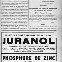 2616 - Page LI-2479 - Correspondance. Mutualité familiale. Cessation du droit à l'indemnité M-A à 65 ans / Application des tarifs d’honoraires. a) Accidents du Travail. Fracture du péroné