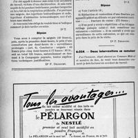 2617 - Page 2480-LII - Correspondance. Application des tarifs d’honoraires. a) Accidents du Travail. Fracture du péroné / Surveillance prolongée / Contention d'une fracture de cuisse par extension continue / Deux interventions se cumulent