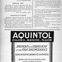 2637 - Page 2500-XII - A travers l’officiel. Hygiène publique / Sanatoriums publics / Enseignement de la médecine / Accidents du travail