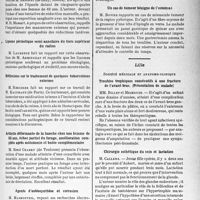 2660 - Page 2523 - Partie scientifique. L’actualité scientifique. Les Sociétés Savantes. Paris. Société des Chirurgiens de Paris, Séance du 3 juin 1938. Contribution au traitement des luxations anciennes de l’épaule / Lipome périostique semi-annulaire du tiers supérieur du radius / Réflexions sur le traitement de quelques tuberculoses externes / Arthrite déformante de la hanche chez une femme de 52 ans, échec partiel du forage, amélioration complète après ostéotomie et butée complémentaire / Agents d’ostéosynthèse et corrosion / Un cas de tumeur bénigne de l’estomac / Lille. Société médicale et anatomie-clinique. Troubles trophiques consécutifs à une fracture de l’avant-bras. (Présentation de malade) / Chirurgie esthétique du sein et lactation / Syndrome d’hypertension intracranienne, avec oedème papillaire, cédant à la ponction lombaire. Méningite hypertensive