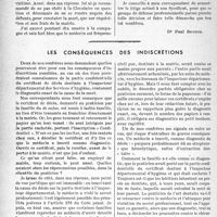 2671 - Page 2534 - Partie professionnelle, Hygiène, Assistance, Mutualité, Intérêts corporatifs, Variétés. Conflits à propos de la certification des décès. Plaintes de confrères [Dr Paul Boudin] / Les conséquences des indiscrétions [Dr Paul Boudin]