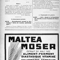 2689 - Page 2552-LXIV - Correspondance. Application des tarifs d'honoraires. b) Accidents du travail. Ponction d’hygroma du genou avec injection modificatrice / Accouchement normal ou dystocie ? Suites de couches pathologiques ? / « Avis» donné à la Commission de contrôle en cas d’examen de laboratoire