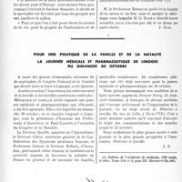 2709 - Page 2572 - Propos du jour. Lutte antituberculeuse et sanatorium [J. Noir] / Pour une politique de la famille et de la natalité. La journée médicale et pharmaceutique de Limoges du dimanche 30 octobre