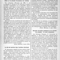2725 - Page 2588 - Partie scientifique. L'actualité scientifique. La Presse. Le rhumatisme scarlatin [(Revue du Rhumatisme, mai 1938)] / Étude sur la période d’incubation des oreillons [(Paris Médical, 4 juin 1938)] / Le rôle des bactéries dans l’amiblase intestinale [(Paris Médical, 4 juin 1938)] / Nouvelle conception anatomique de la structure des poumons : les zones pulmonaires [(Bruxelles Médical, 19 juin 1938)]