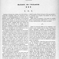 2736 - Page 2599 - Partie professionnelle, Hygiène, Assistance, Mutualité, Intérêts corporatifs, Variétés. Bulletin de l’Actualité. S. O. S [G. Lavalée]
