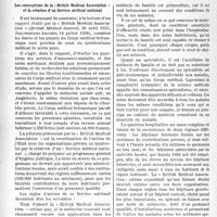 2741 - Page 2604 - Partie professionnelle, Hygiène, Assistance, Mutualité, Intérêts corporatifs, Variétés. L’actualité professionnelle. La Presse et les Sociétés. Les conceptions de la « British Médical Association » et la création d’un Service médical national