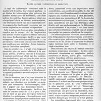 2786 - Page 2649 - Partie scientifique. Travaux originaux. Ce que pratiquement le médecin doit savoir... des hémorragies tardives des suites de couches, d’après le Docteur Sureau. Leurs causes : rétention ou infection