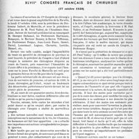 2799 - Page 2662 - Partie scientifique. L’actualité scientifique. Les Congrès. XLVIIe congrès français de chirurgie, (17 octobre 1938)