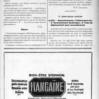 2820 - Page LIX-2683 - Correspondance. Application des tarifs d’honoraires. a) Accidents du Travail. Le transport d’un blessé n’est pas un « acte médical » / Accouchements: 1° Enfant mort-né ; 2° Accouchement dystocie ; 3° Frais de déplacement pour accouchement