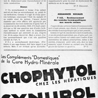 2822 - Page LXI-2685 - Correspondance. Application des tarifs d’honoraires. a) Accidents du Travail. Accouchements: 1° Enfant mort-né ; 2° Accouchement dystocie ; 3° Frais de déplacement pour accouchement / Assurances sociales. Remboursement des remèdes homéopathiques aux assurés sociaux