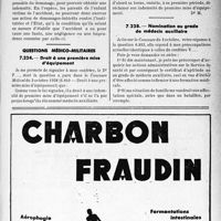 2830 - Page LXIX-2693 - Correspondance. Accidents. Accident survenu au cours d'une promenade scolaire / Questions médico-militaires. Droit à une première mise d'équipement / Nomination au grade de médecin auxillaire