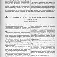 2847 - Page 2710 - Partie scientifique. Travaux originaux. La tuberculose millaire, Docteur Jacob / Rôle de l'alcool et de l’effort dans l’insuffisance cardiaque de l’adulte jeune, Docteur Maurice Gorny