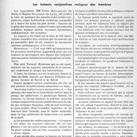 2855 - Page 2718 - Partie scientifique. L’actualité scientifique. Les Congrès. XLIIe congrès de chirurgie. (Suite). Les tumeurs conjonctives malignes des membres [R. Massart]