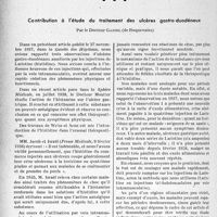 2857 - Page 2720 - Partie scientifique. L’actualité scientifique. Thérapeutique. Contribution à l'étude du traitement des ulcères gastro-duodénaux, par le Docteur Gabiel